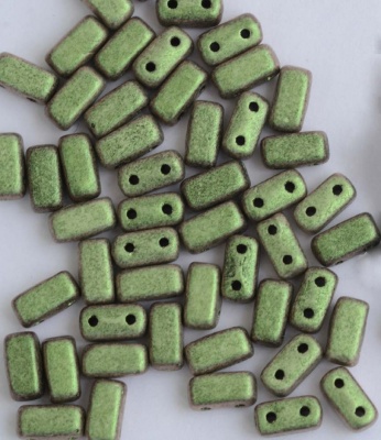 Brick Green Jet Polychrome Olive Mauve 23980-94103 Czech Mates Beads x 50